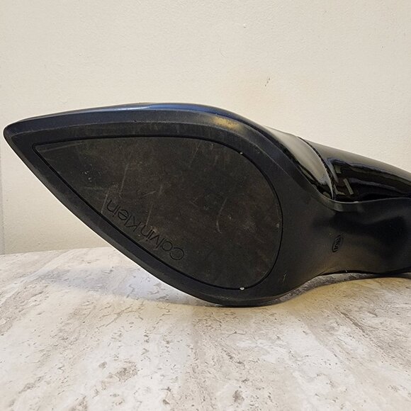 Calvin Klein Womens Gayle Poi Black Patent 10M - A005 - Picture 7 of 11